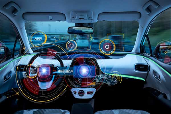 600x400connected_car_interior Front Interior of a car with graphics indicating a connected car
